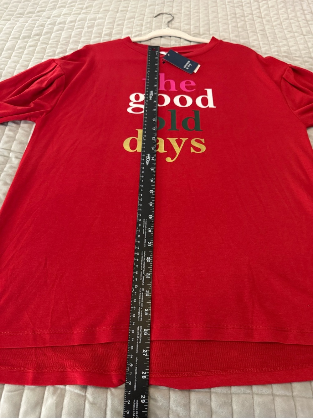 Crown & Ivy The Good Old Days Red Graphic Sweatshirt Top L NWT - Picture 5 of 8